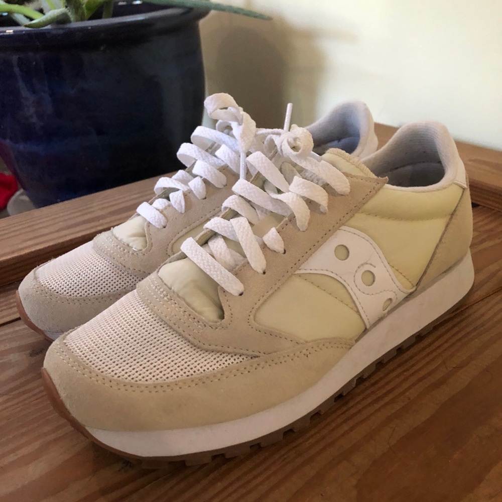 Saucony cream sneakers